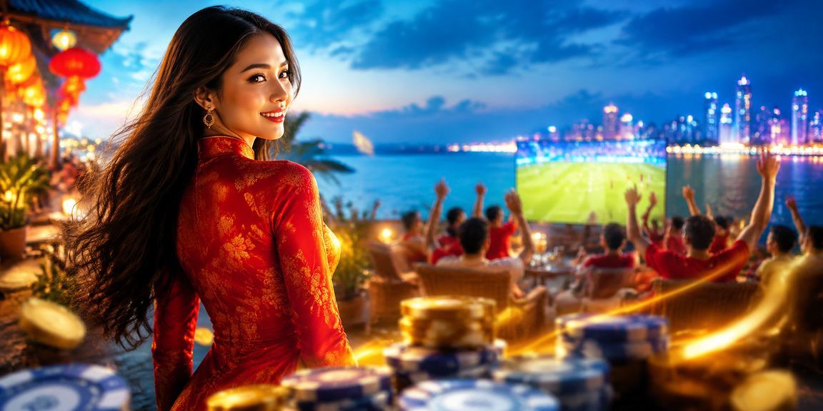 Không khí Hà Nội sôi động với tà áo dài truyền thống và màn hình hiển thị thông tin cược thể thao